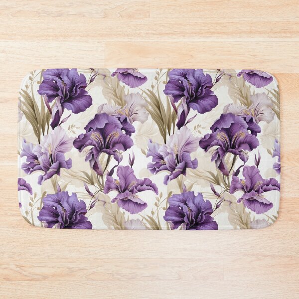Item preview, Purple and white iris flower seamless pattern designed and sold by Leylita Design.