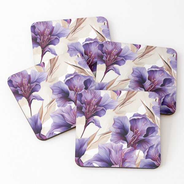 Item preview, Purple and white iris flower seamless pattern designed and sold by Leylita Design.