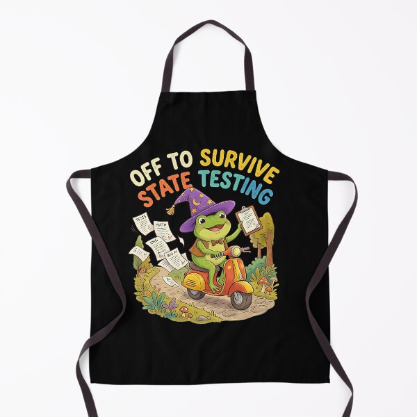 Item preview, Off To Survive State Testing Funny Frog Wizard Student Teacher Test Day designed and sold by graphixpolash.