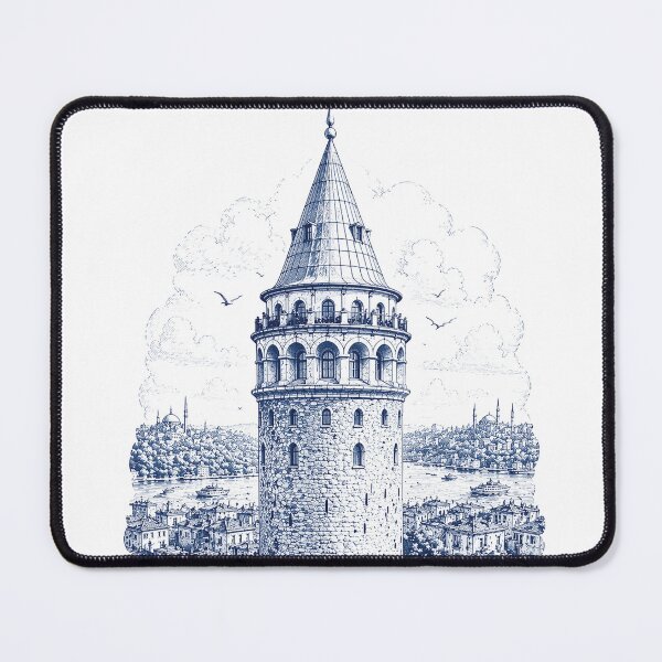 Item preview, Galata Tower Istanbul Blue Cityscape designed and sold by AmJoJoe.