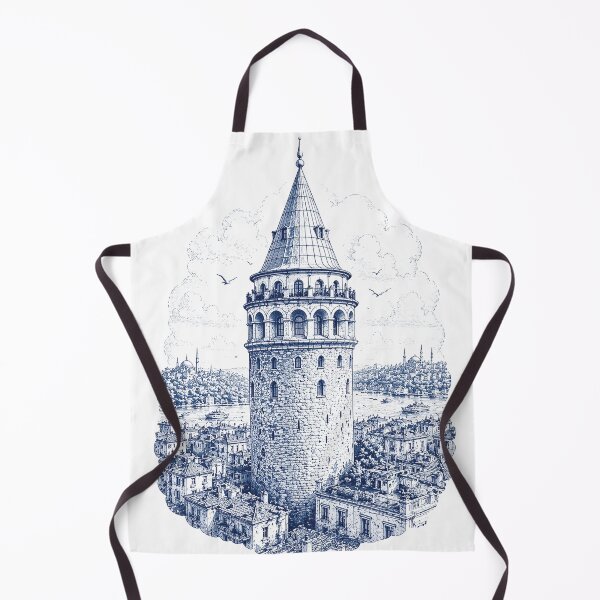 Item preview, Galata Tower Istanbul Blue Cityscape designed and sold by AmJoJoe.