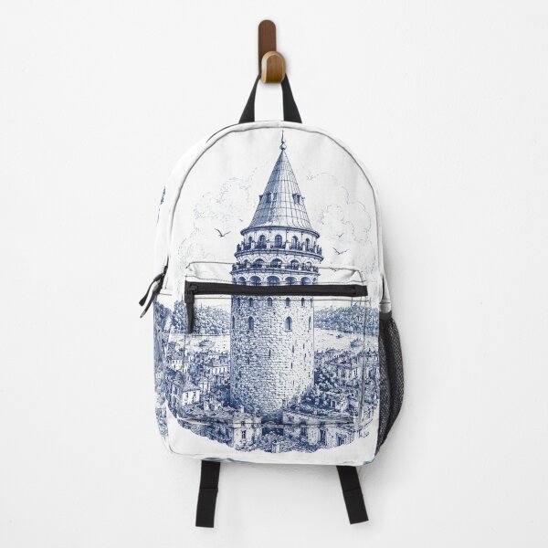 Item preview, Galata Tower Istanbul Blue Cityscape designed and sold by AmJoJoe.