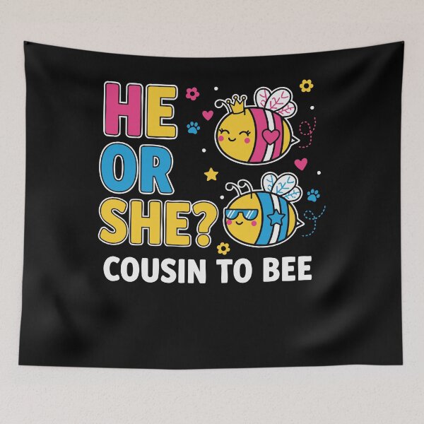 Item preview, Gender Reveal He Or She Cousin To Bee Baby Shower designed and sold by LuminOrb.