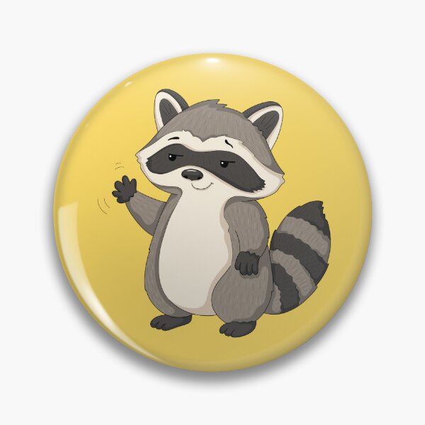 Item preview, Funny Raccoon Waving Illustration – Chill Cute Character designed and sold by OKartashova.