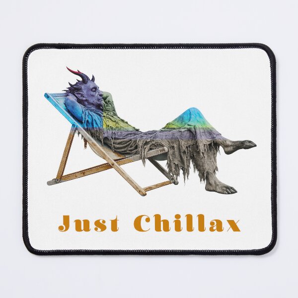 Item preview, Just Chillax Demon Beach - retro horror relax designed and sold by Glitch Ink.