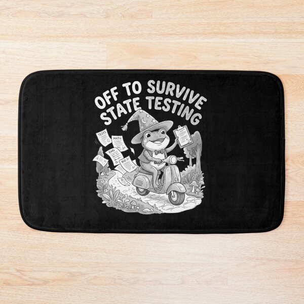 Item preview, Off To Survive State Testing Funny Frog Wizard Student Teacher Test Day designed and sold by graphixpolash.