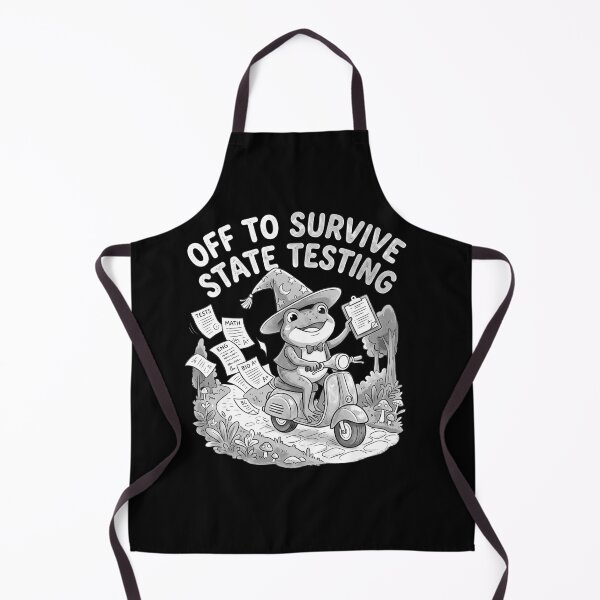 Item preview, Off To Survive State Testing Funny Frog Wizard Student Teacher Test Day designed and sold by graphixpolash.