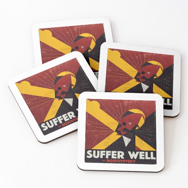 Item preview, Suffer Well – Dostoyevsky Quote | Constructivist Literary Art Print designed and sold by OzzFrequency.