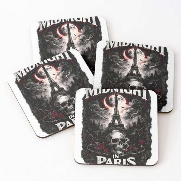 Item preview, Midnight in Paris – Gothic Skull & Eiffel Tower Dark Aesthetic designed and sold by SPfashon.
