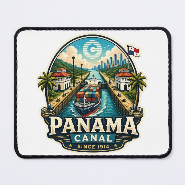 Item preview, Panama Canal Retro Travel Design – Vintage Container Ship Illustration designed and sold by pod24.