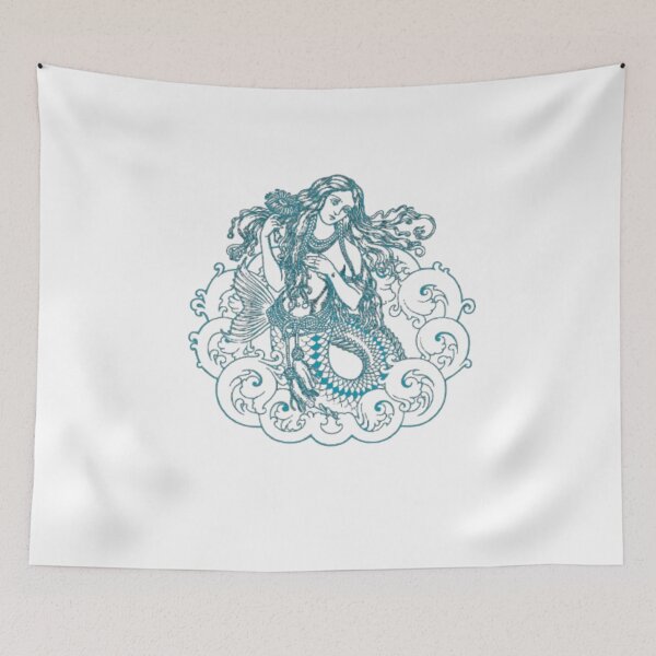 Item preview, Mermaid Line Art | Dark Ocean Aesthetic Design | Gift for Mermaid Lovers designed and sold by SOLIORA  ATELIER.