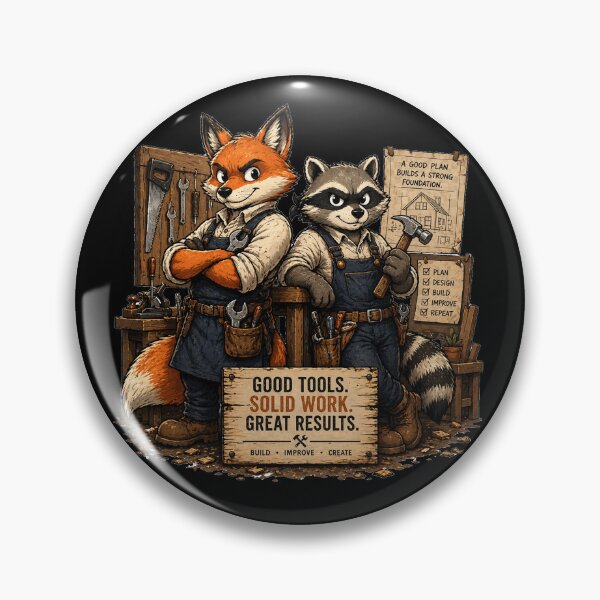 Item preview, BUILD LIKE A BEAST – Fox & Raccoon Workshop Hustle designed and sold by the-dovlat.