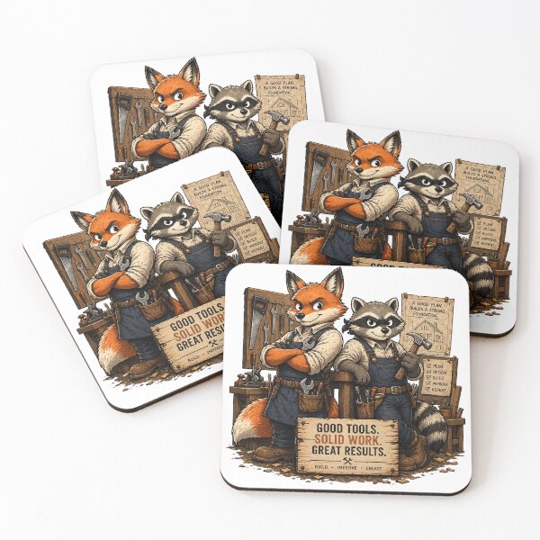 Item preview, BUILD LIKE A BEAST – Fox & Raccoon Workshop Hustle designed and sold by the-dovlat.
