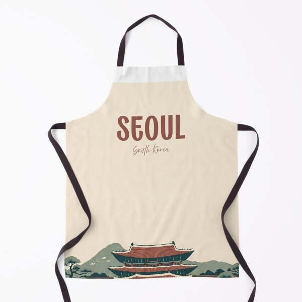 Item preview, Minimalist Seoul Cityscape with Gyeongbok Palace and Mountains designed and sold by NeuralVibe.