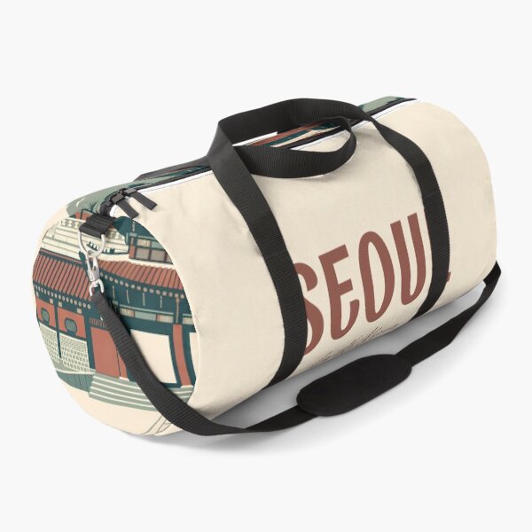 Item preview, Minimalist Seoul Cityscape with Gyeongbok Palace and Mountains designed and sold by NeuralVibe.
