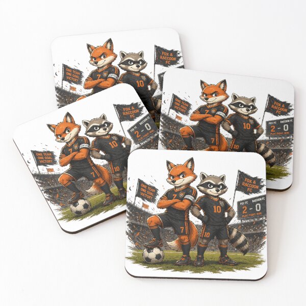 Item preview, ONE TEAM ONE GOAL – Fox & Raccoon Soccer Legends designed and sold by the-dovlat.