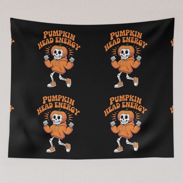 Item preview, Pumpkin Head Energy Skeleton Walking – Funny Spooky Halloween T-Shirt designed and sold by Raw Tigers.