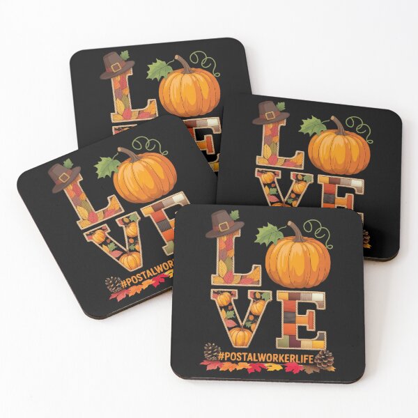 Item preview, LOVE Postal Worker Thanksgiving Job Team Pumpkins Colorful designed and sold by papertaless.