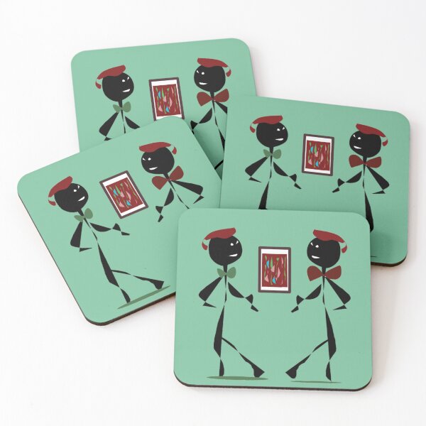 Item preview, Minimalist French Stick Figure Couple Art designed and sold by SahmatArt.