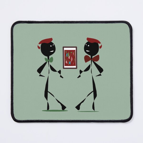 Item preview, Minimalist French Stick Figure Couple Art designed and sold by SahmatArt.