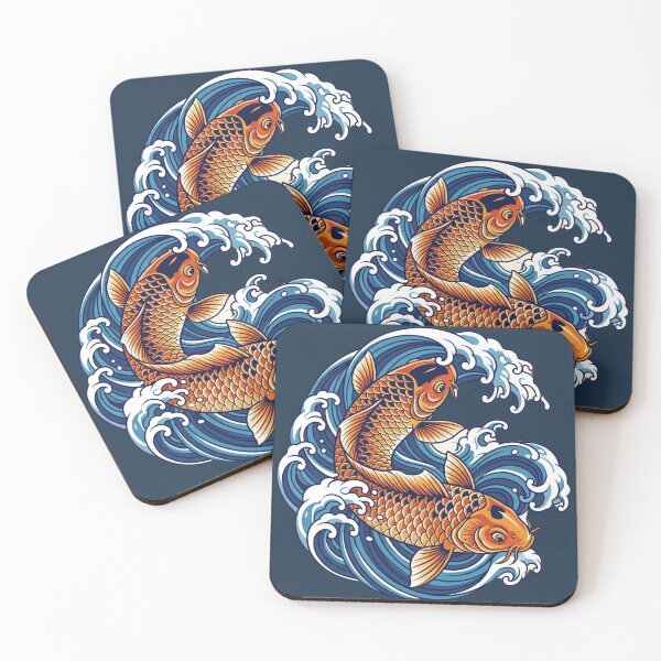 Item preview, Intertwined Koi Harmony Wave Art designed and sold by Prachodayat Artworks.