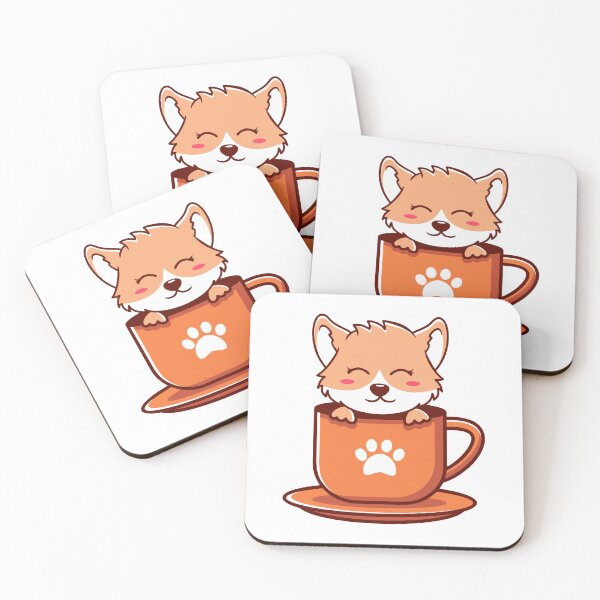 Item preview, Cute Fennec Fox Teacup Kawaii Coffee Mug designed and sold by Bornkiu.