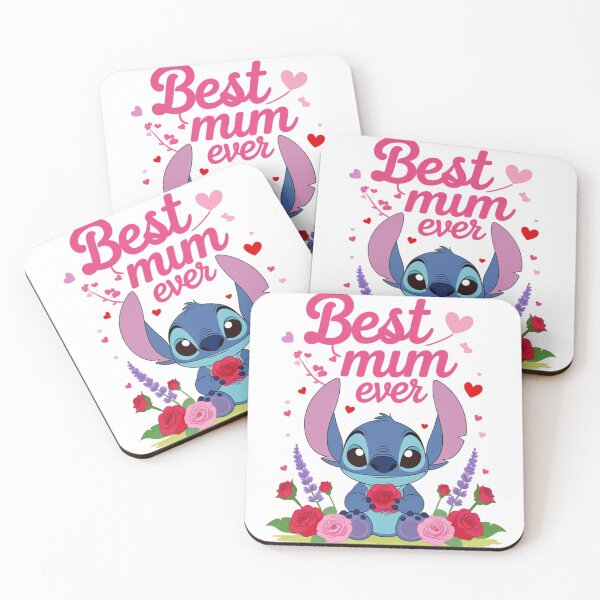 Item preview,  Best Mom Ever, cute Stitch with flowers and hearts designed and sold by nicnacc.