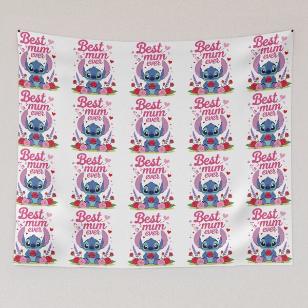 Item preview,  Best Mom Ever, cute Stitch with flowers and hearts designed and sold by nicnacc.