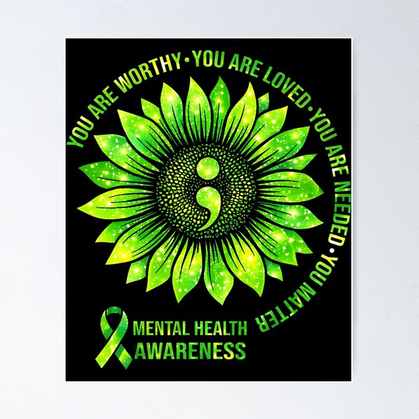Item preview, Sunflower Motivational Mental Health Awareness You Matter designed and sold by ROUFTOOP.