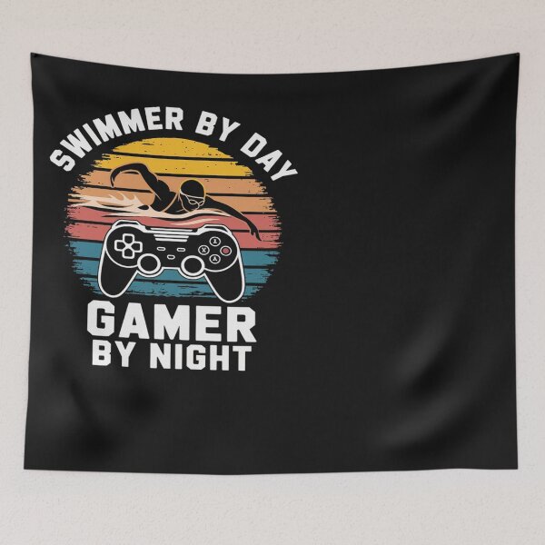 Item preview, Swimmer By Day Gamer By Night Swimming Swim Gaming   designed and sold by VinhSinh.