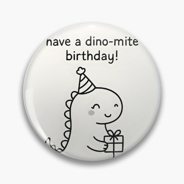 Item preview, Have a Dino-Mite Birthday! – Minimal Dinosaur Line Art Design designed and sold by EmeraldeaArt.