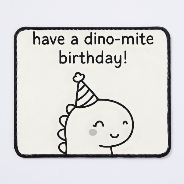 Item preview, Have a Dino-Mite Birthday! – Minimal Dinosaur Line Art Design designed and sold by EmeraldeaArt.