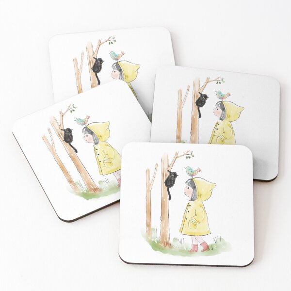 Item preview, Little Girl In a Yellow Raincoat designed and sold by IvysCreativityHouse.