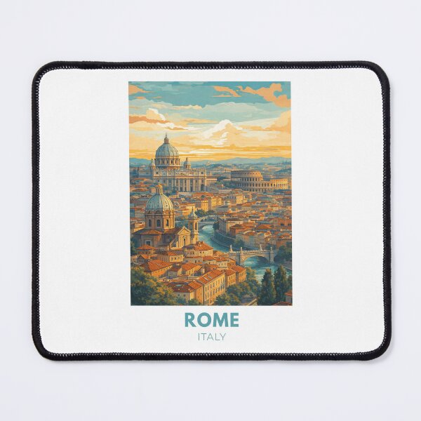 Item preview, Rome Italy Modern Vintage Travel Poster – Retro Cityscape Illustration designed and sold by MyTutina.
