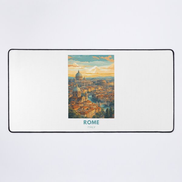 Item preview, Rome Italy Modern Vintage Travel Poster – Retro Cityscape Illustration designed and sold by MyTutina.