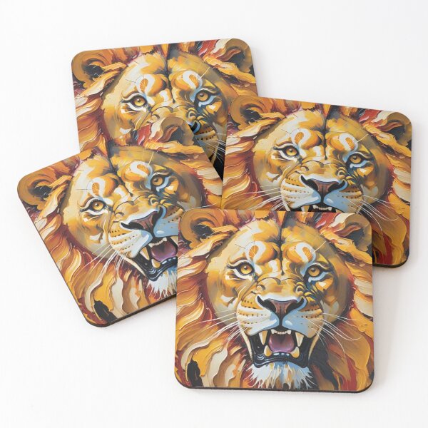 Item preview, Abstract Lion Art – Colorful Wildlife Painting designed and sold by The Digital Compass.