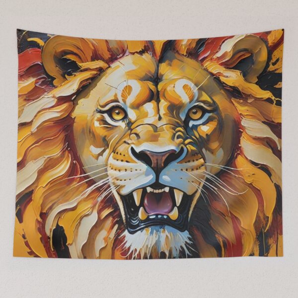 Item preview, Abstract Lion Art – Colorful Wildlife Painting designed and sold by The Digital Compass.