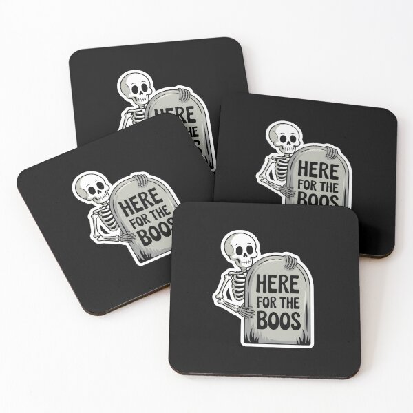 Item preview, Here for the Boos Skeleton Hiding Behind Tomb Funny Halloween Design designed and sold by Raw Tigers.