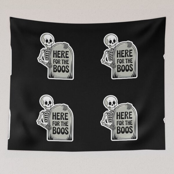 Item preview, Here for the Boos Skeleton Hiding Behind Tomb Funny Halloween Design designed and sold by Raw Tigers.