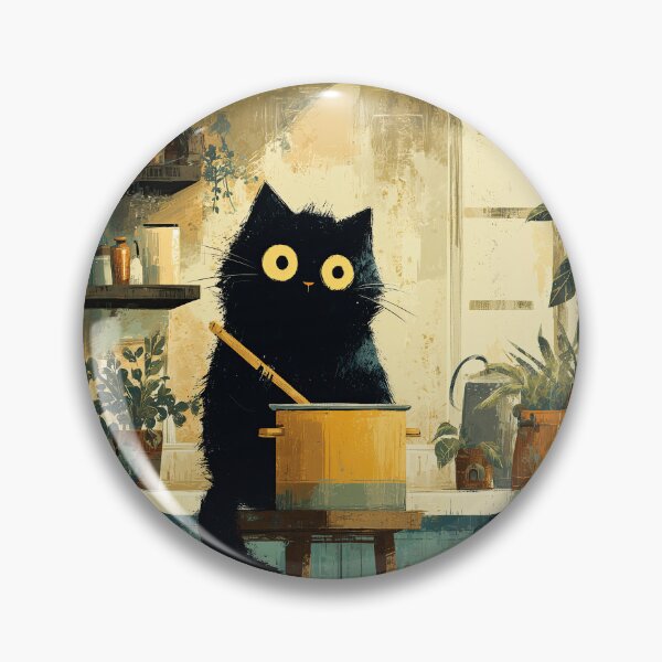 Item preview, Black Cat Cooking Soup by Window designed and sold by Erika Kaisersot.