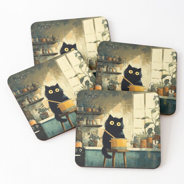 Item preview, Black Cat Cooking Soup by Window designed and sold by Erika Kaisersot.