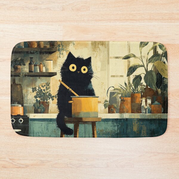 Item preview, Black Cat Cooking Soup by Window designed and sold by Erika Kaisersot.