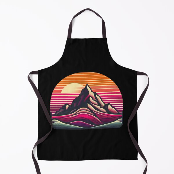 Artikelvorschau, "Retro Sunset Mountain – Lebendige abstrakte Landschaftskunst" entworfen und verkauft von Dogandesighn.