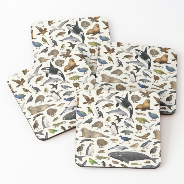 Item preview, Animals of New Zealand Retro Style Wildlife Chart designed and sold by kakarikihill.