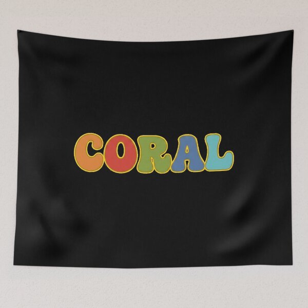Item preview, ❤️ Coral Personalized Name Wavy Retro Shirt, Coffee Mug, Sticker Gift designed and sold by HelixPedia.