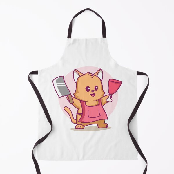 Item preview, Funny Cat Chef Butcher with Meat and Cleaver designed and sold by Bornkiu.