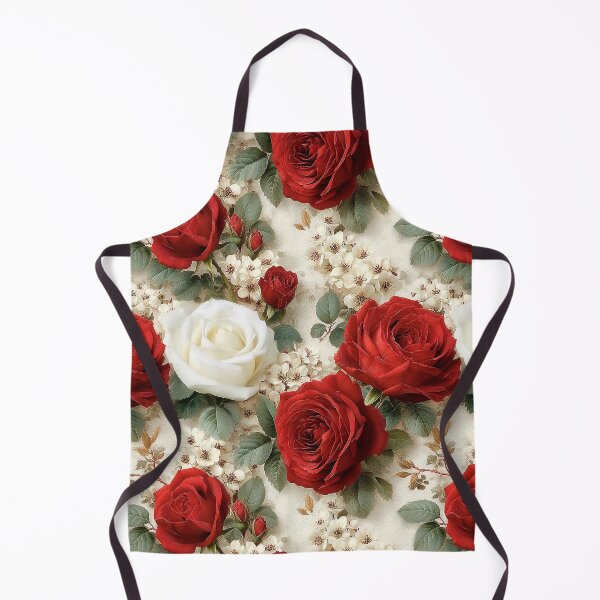 Item preview, Classic English Rose Crimson and Cream Botanical Pattern designed and sold by Nine Lives Studio.