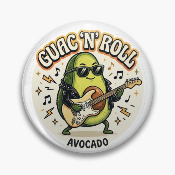Item preview, Guac 'n' Roll Avocado - Funny Rock n Roll Food Pun designed and sold by Zeyzep.