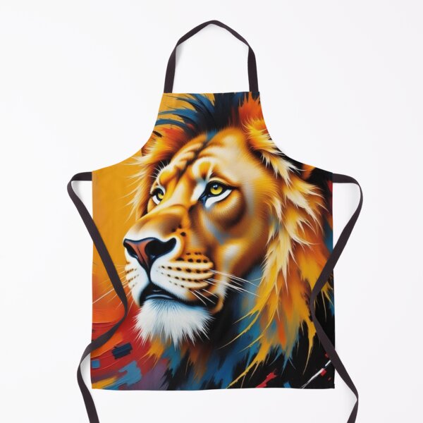 Item preview, Fiery Lion Art – Abstract Wildlife Painting designed and sold by The Digital Compass.