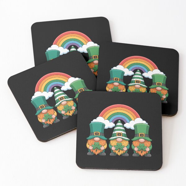 Item preview, Lucky Gnomes Holding Shamrock Clover And Horseshoe Rainbow designed and sold by Formatage.